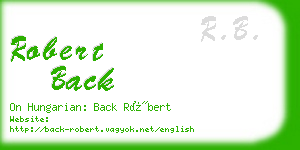 robert back business card